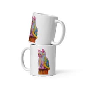 Taza blanca brillante
